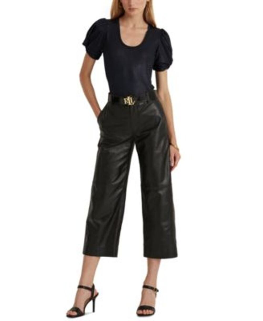 Ralph Lauren Women's Navy Blue Foil Print Jersey Tee, Size Medium, NWT